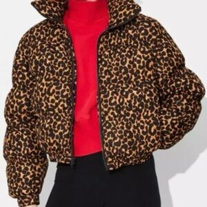 Leopard Print Puffer Jacket